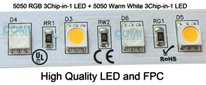 24V RGB + OEM/ODM flessibili bianchi caldi delle lampade fluorescenti 72 LED m. del LED accettabile 1
