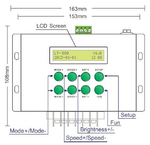 Regolatore principale LCD dello schermo DMX, regolatore del LED con 580 modi del cambiamento di colore 1