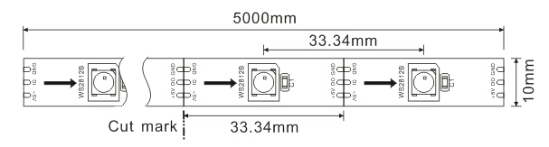 Pixel indirizzabili/m. e 30 LED/m. delle lampade fluorescenti di 5VDC WS2812B Digital LED 30 0