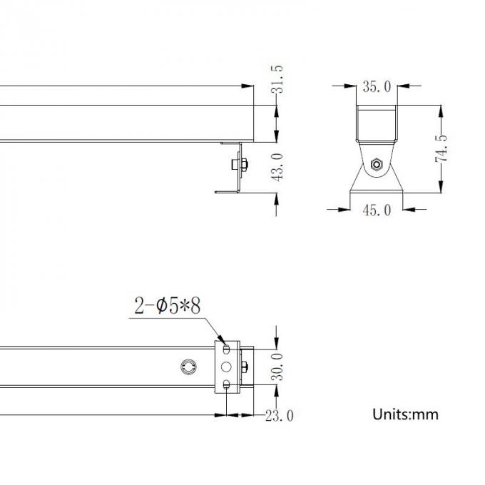 Luce lineare subacquea di acciaio inossidabile LED di IP68 SUS316 con il sostegno regolabile 24VDC 24W 0