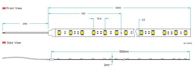 5050 lampade fluorescenti flessibili decorative del LED nel colore 25000 del blu di ghiaccio - 35000K 14.4W/metro 0