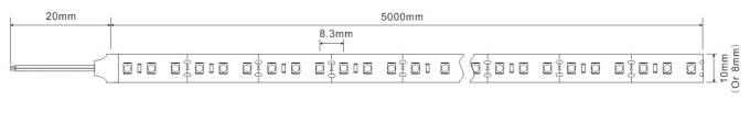 Alti luce di striscia flessibile di Istruzione Autodidattica 90 3528 LED di valore R9 10mm FPC 120LEDs/m. SDCM < 3 0