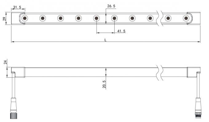 Luce lineare flessibile 24VDC 24W 2000LM IP65 della rondella della parete del LED di piegatura libera 0