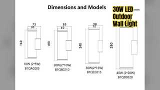 Lampada da parete a LED da 30 W per illuminazione architettonica da esterno